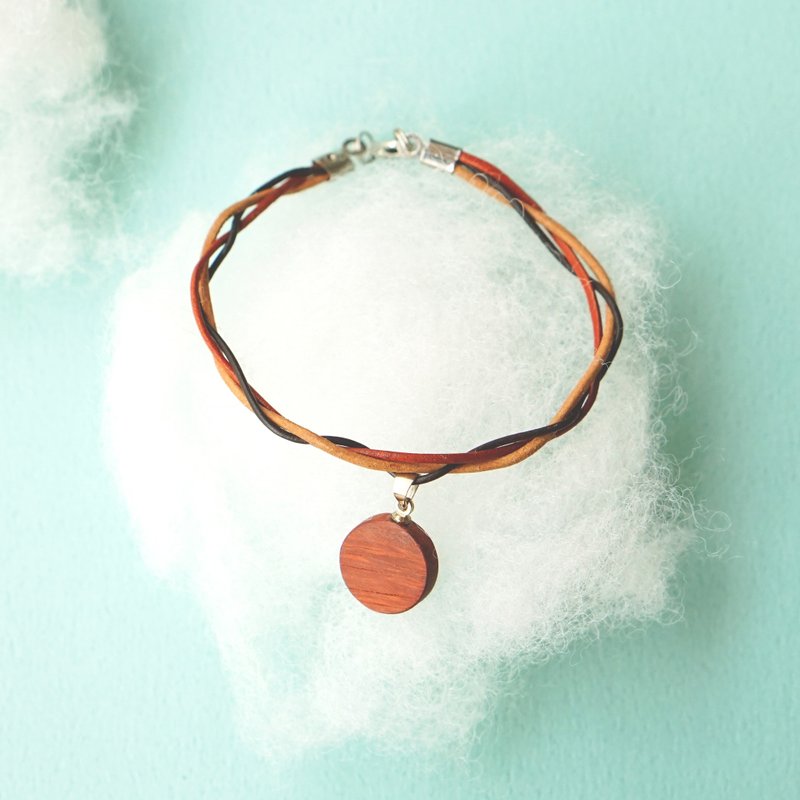 ◄零时►素雅//皮绳编织,原木手链－手工 - 手链/手环 - 木头 多色