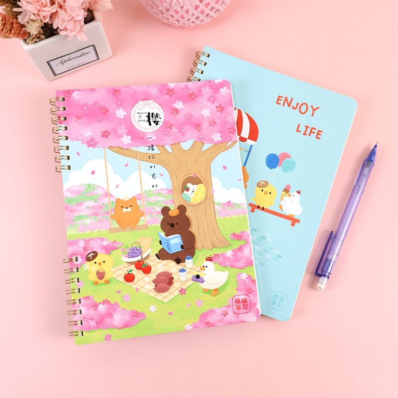 Chuyu A6/50K 两段式双圈笔记(横线)/记事本/小笔记/日记本-80张 - 笔记本/手帐 - 纸 多色