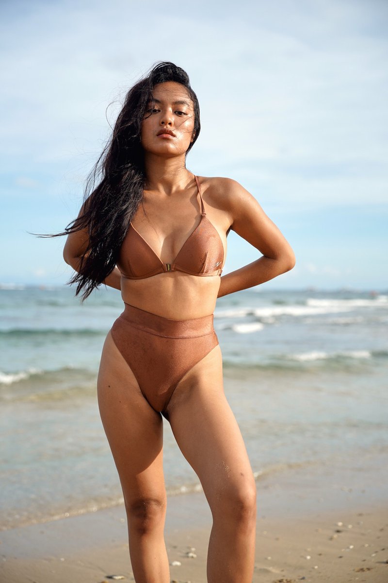 麦加橘系列 前扣上衣2.0 - 女装泳衣/比基尼 - 聚酯纤维 