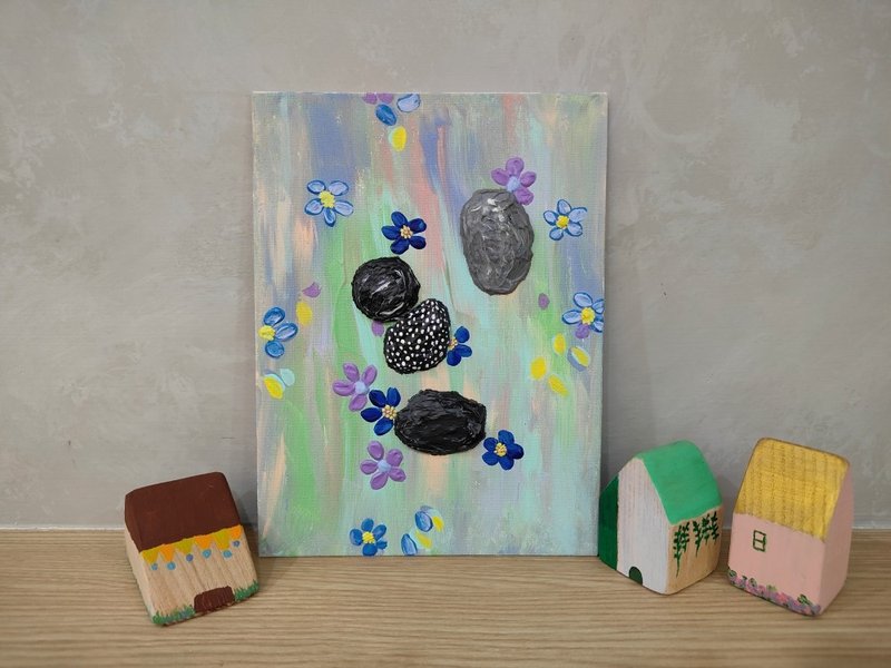 【可爱】石头浮雕无框画/挂画/压克力画/摆饰/礼物 - 摆饰 - 棉．麻 