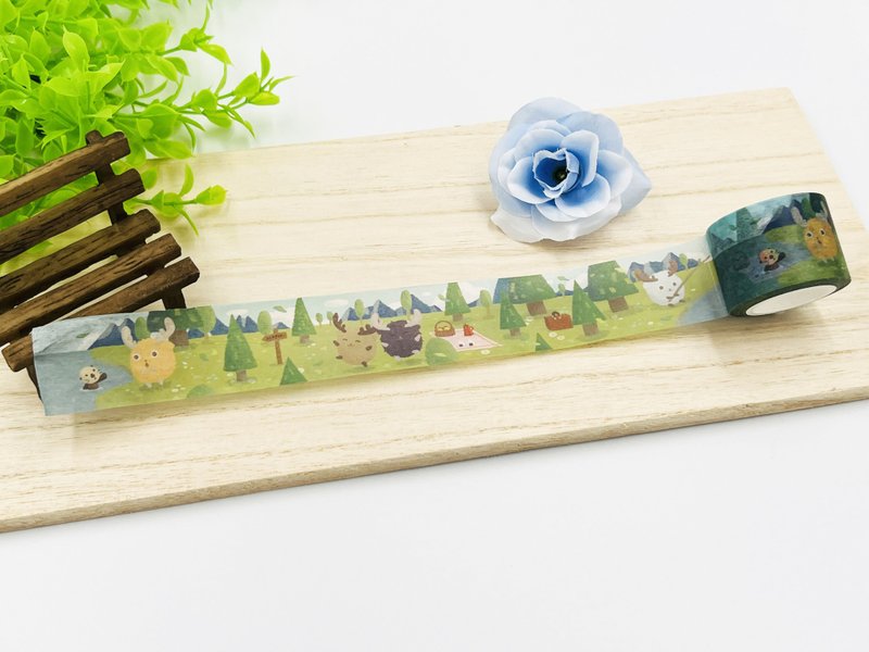 日本雾面和纸纸胶带-小鹿开开之小岛森林 Paper Tape - 纸胶带 - 纸 透明