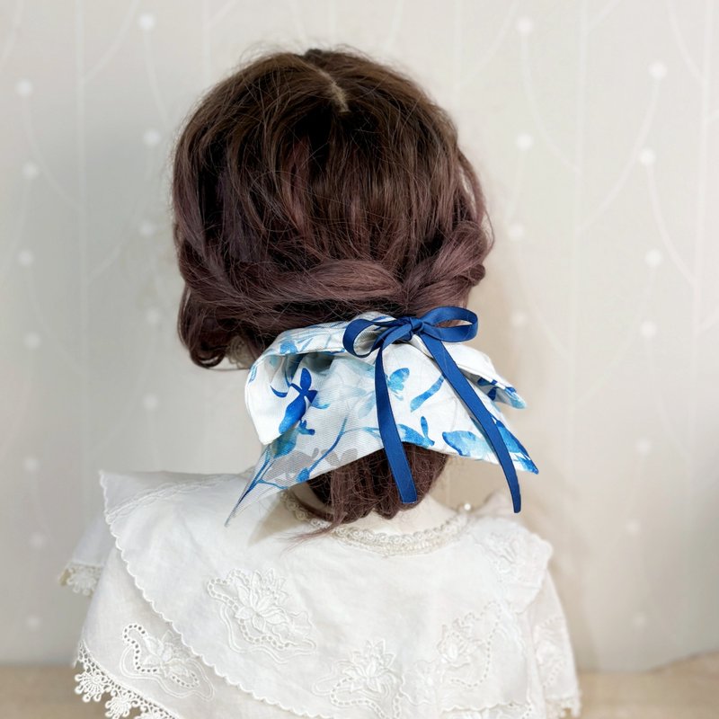 方形大肠圈/ 发圈 蓝 方巾 方型 肠圈 大肠发圈 发束 发绳 肠圈 - 发饰 - 其他材质 蓝色