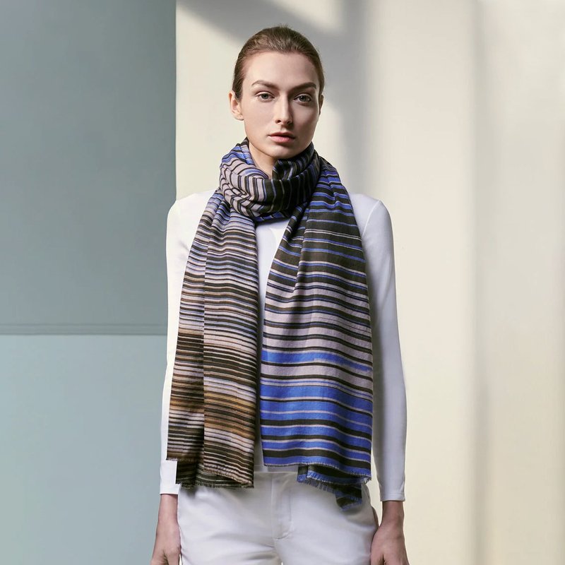 Rockefeller 洛克菲勒 羊毛围巾 经典系列 - 围巾/披肩 - 羊毛 蓝色