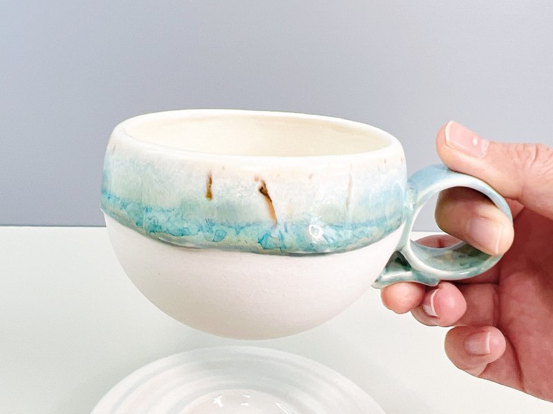 水滴杯与涟漪碟/ 套装 - 咖啡杯/马克杯 - 陶 