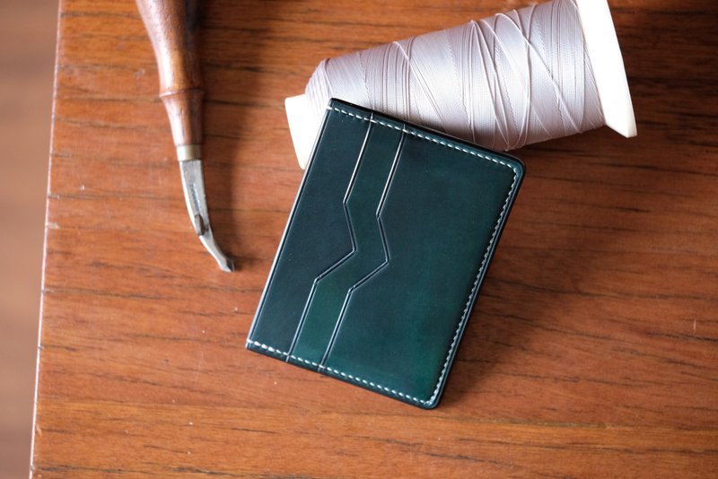 MILDY HANDS - Card Wallet V01 马臀皮 Horween shell cordovan - 皮夹/钱包 - 真皮 黑色