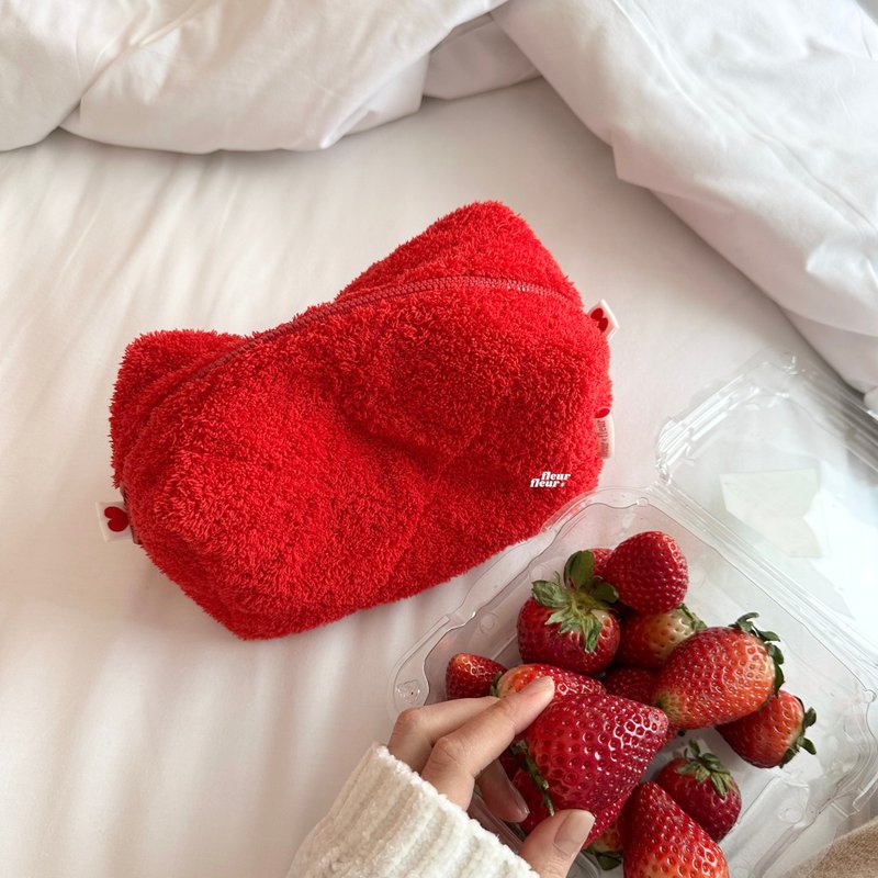 Love Ruby Terry 小号手拿包 - 化妆包/杂物包 - 棉．麻 红色