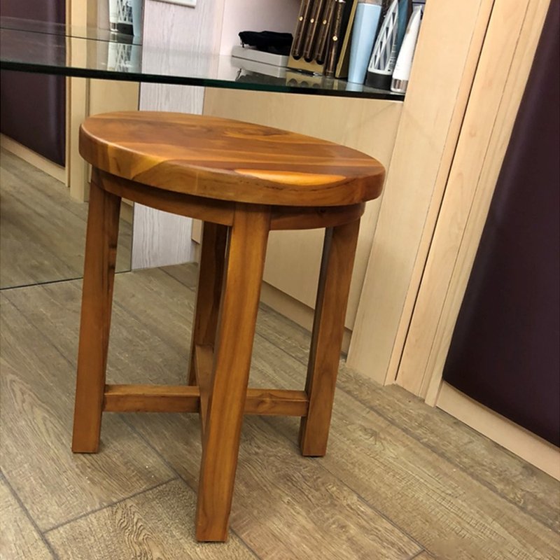 【吉迪市100%全柚木家具】ETCH012 柚木简约造型圆板凳 椅凳 花台 - 椅子/沙发 - 木头 