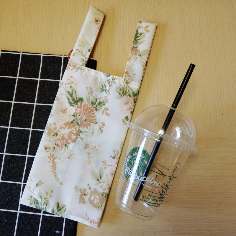 古典玫瑰茶(粉杏)。环保饮料袋 早餐袋 随身万用袋 - 随行杯提袋/水壶袋 - 防水材质 灰色