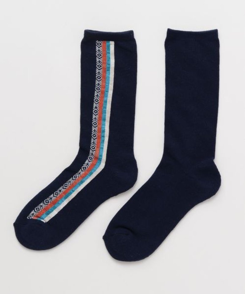 Moroccan Stripe Middle Socks 25～28cm - 袜子 - 其他材质 