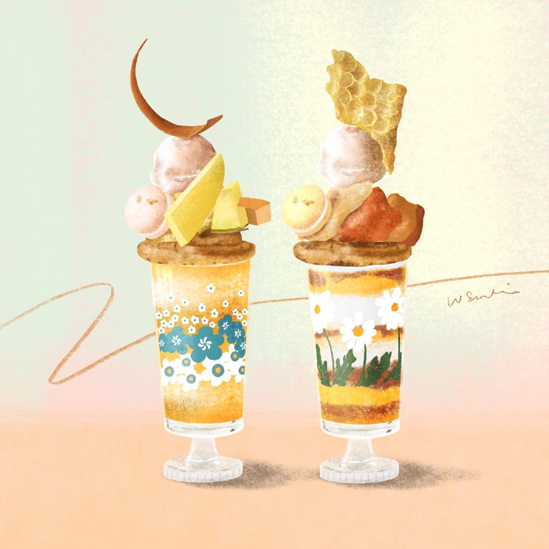 ipad+procreate实验室 / 昭和复古低脚杯 - 插画/绘画/写字 - 纸 