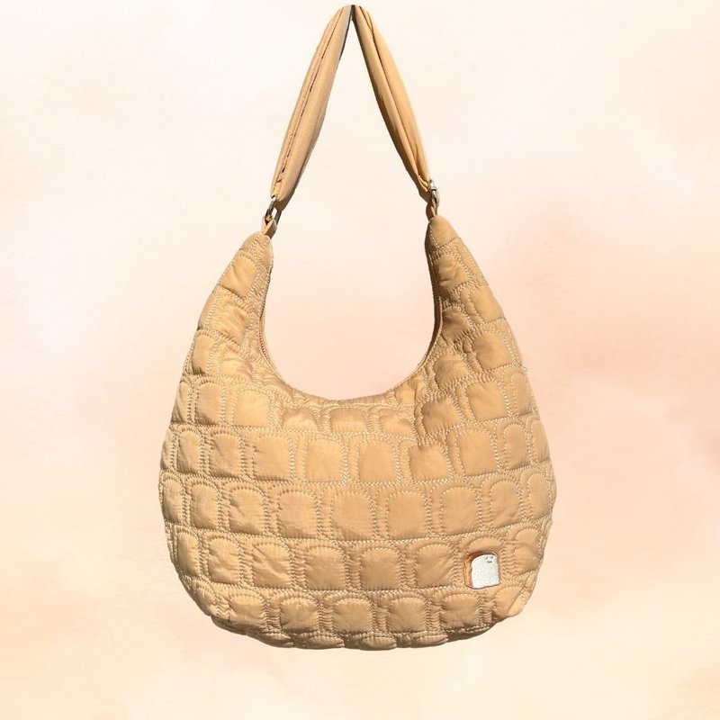 温心吐司 Tasty Toastys 原宝吐司米麦色羊角面包形绗缝斜背包 - 侧背包/斜挎包 - 防水材质 