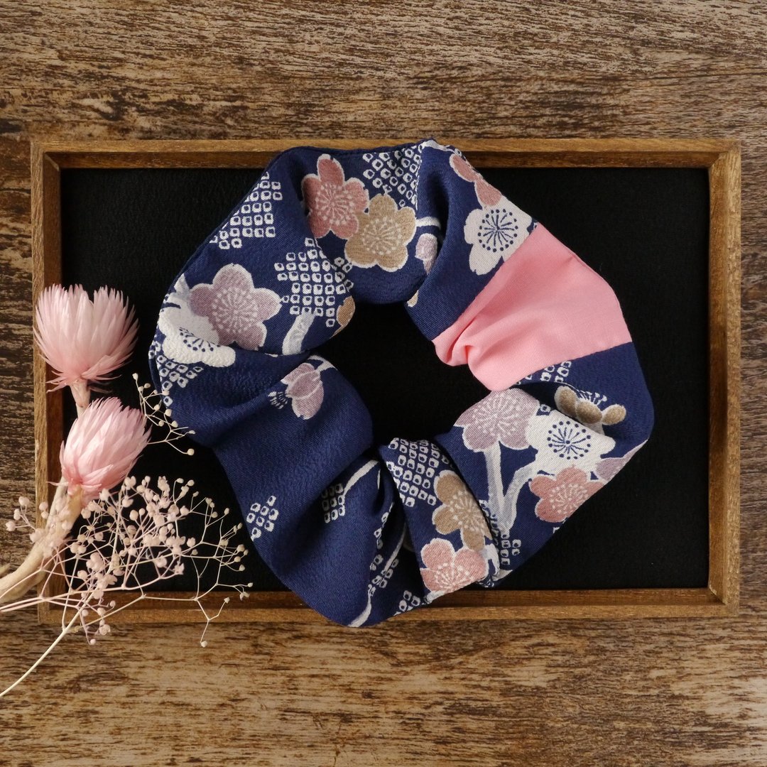 Resale Celebration Ryo Happy Hair Ornament Kimono Shushu Umebun - 发饰 - 棉 蓝色