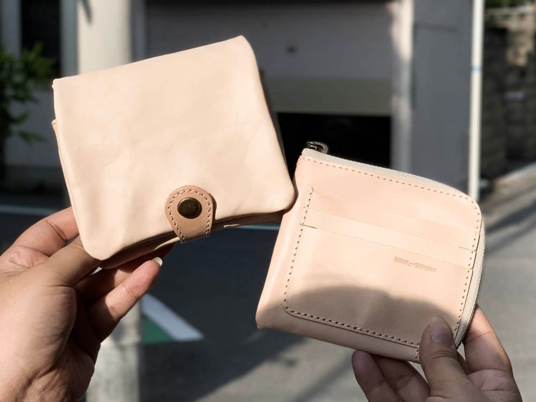 H-PLUMP Simple Is Best Nume Color Half Plump Wallet Stand-alone coin purse HPW-WWWW-WWW-W - 皮夹/钱包 - 真皮 卡其色