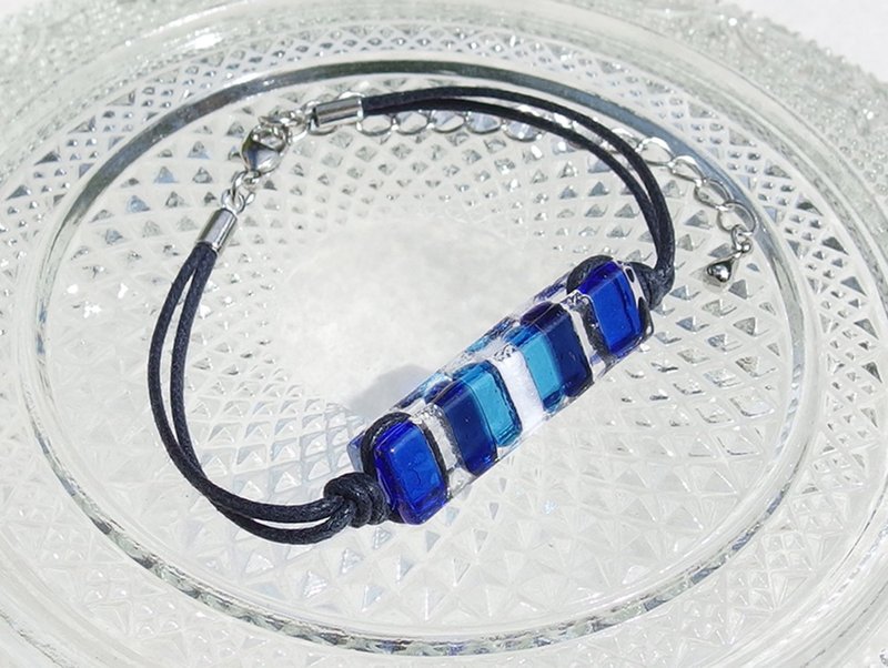 Fragrant glass (Kaoru [winter]) Aroma bracelet / anklet [Length, metal-free choice] [Made to order] - 手链/手环 - 玻璃 蓝色
