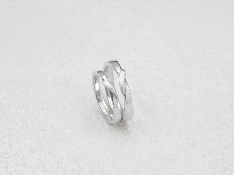 【免费礼物包装】 这就是爱 | 情侣对戒 纯银戒指 情人节 刻字 - 对戒 - 纯银 银色