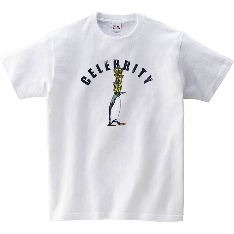儿童T恤/ Celebrity penguin - 童装上衣 - 棉．麻 白色