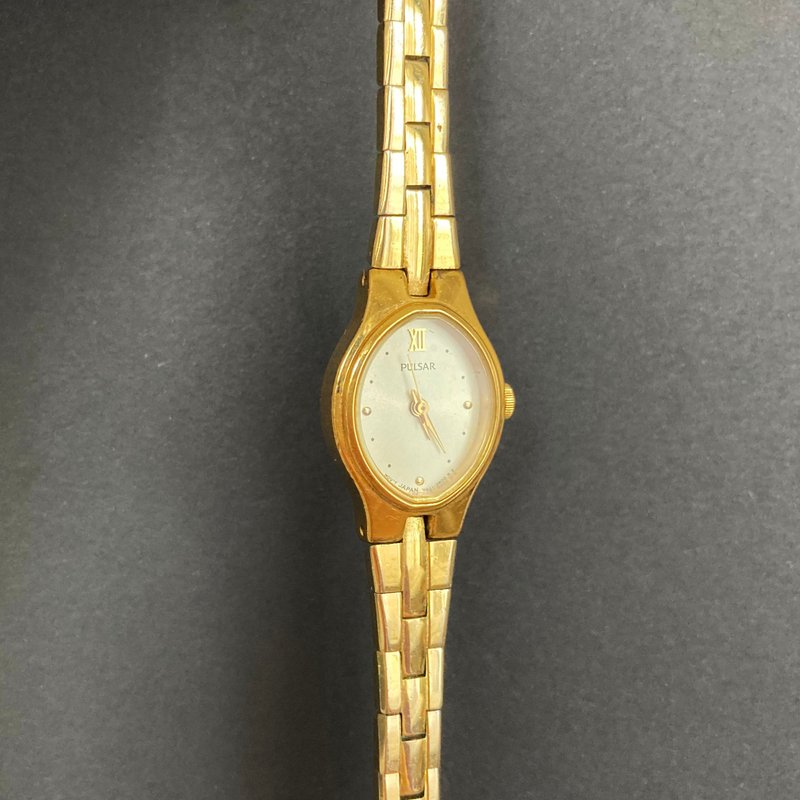 PULSAR 少见眼睛形 金色表壳 一体成形特制表带 古董表 - 女表 - 其他金属 金色