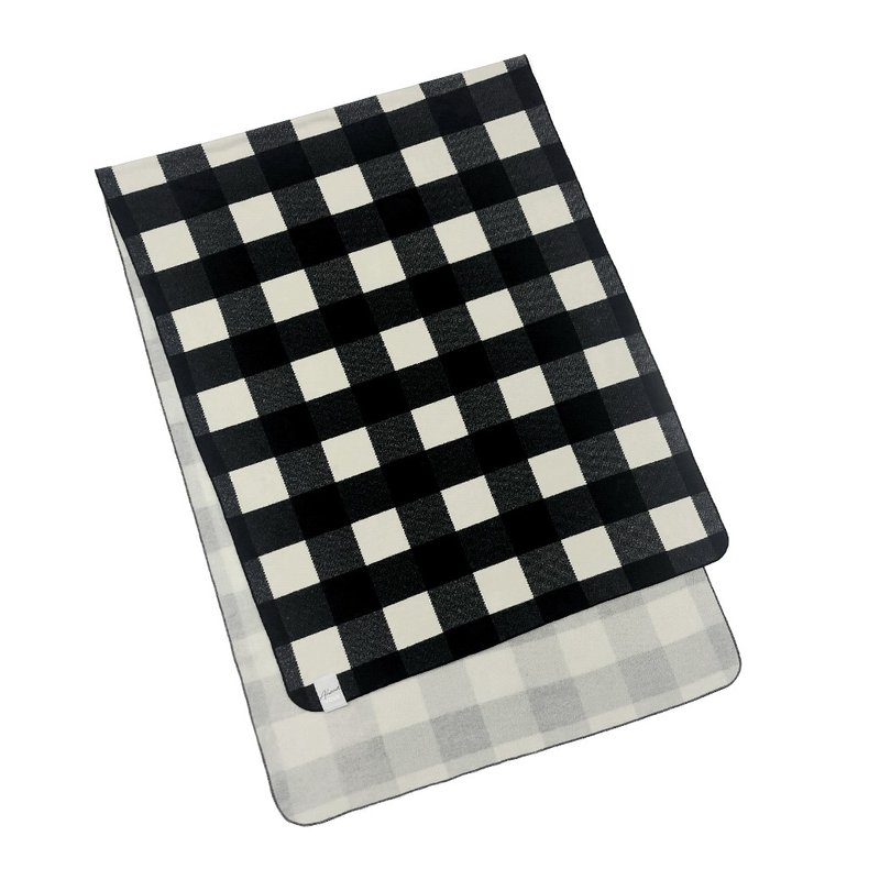 品牌菱格披肩-暖木棕 - 围巾/披肩 - 聚酯纤维 黑色