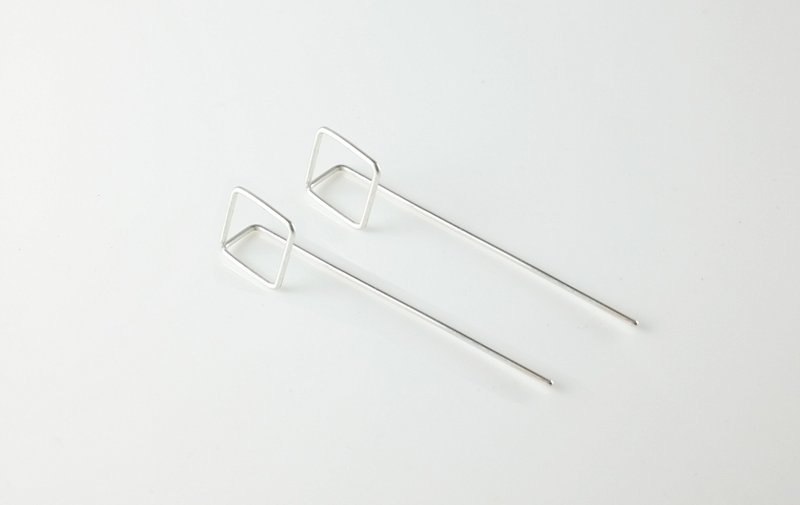 轻耳饰 纯银耳环  建筑系列 ATE002 - 耳环/耳夹 - 纯银 