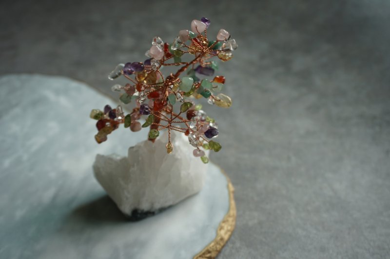 靣克莱爵特 宽拓之石 七脉轮能量水晶树【能量水晶守护者】 - 摆饰 - 水晶 多色