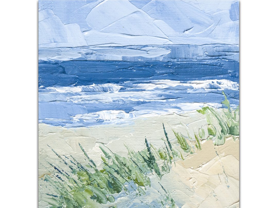 海景画/原画/油画/极简主义绘画/小画/海洋画/海滩画 - 墙贴/壁贴 - 其他材质 蓝色