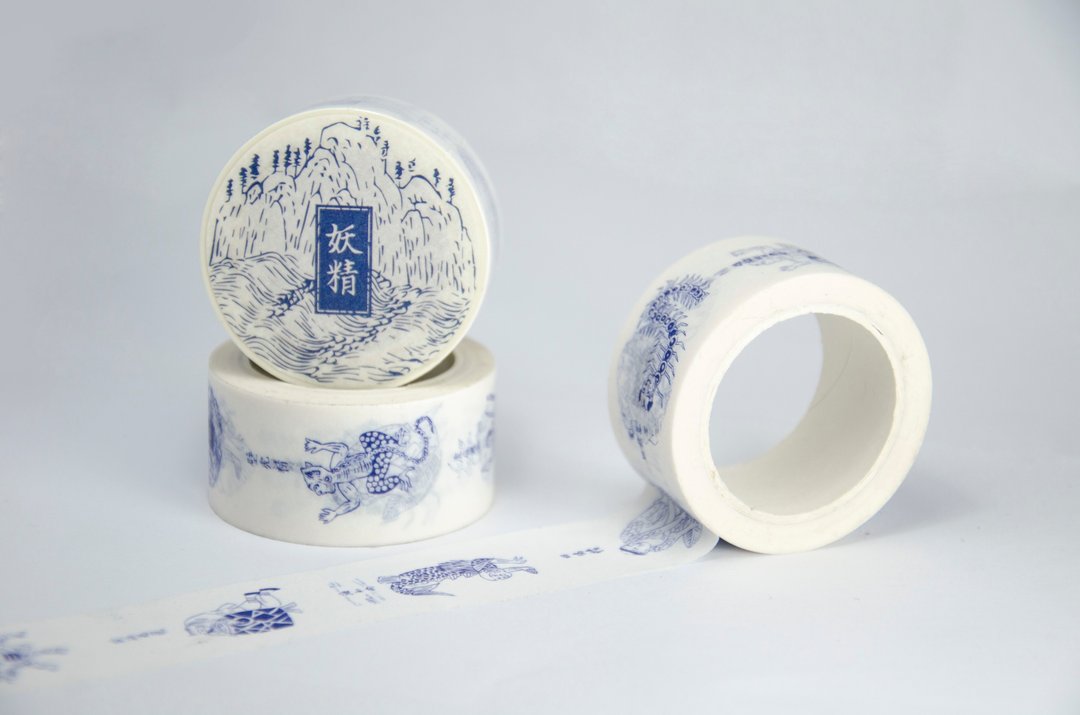 surenzhai食货志和纸胶带 插画系列-妖精 - 纸胶带 - 纸 蓝色