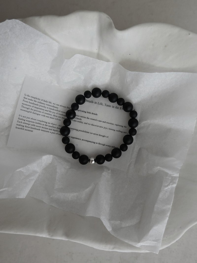 Zhu.handcrafted__Silent Guard__纯银/黑玛瑙 - 手链/手环 - 纯银 