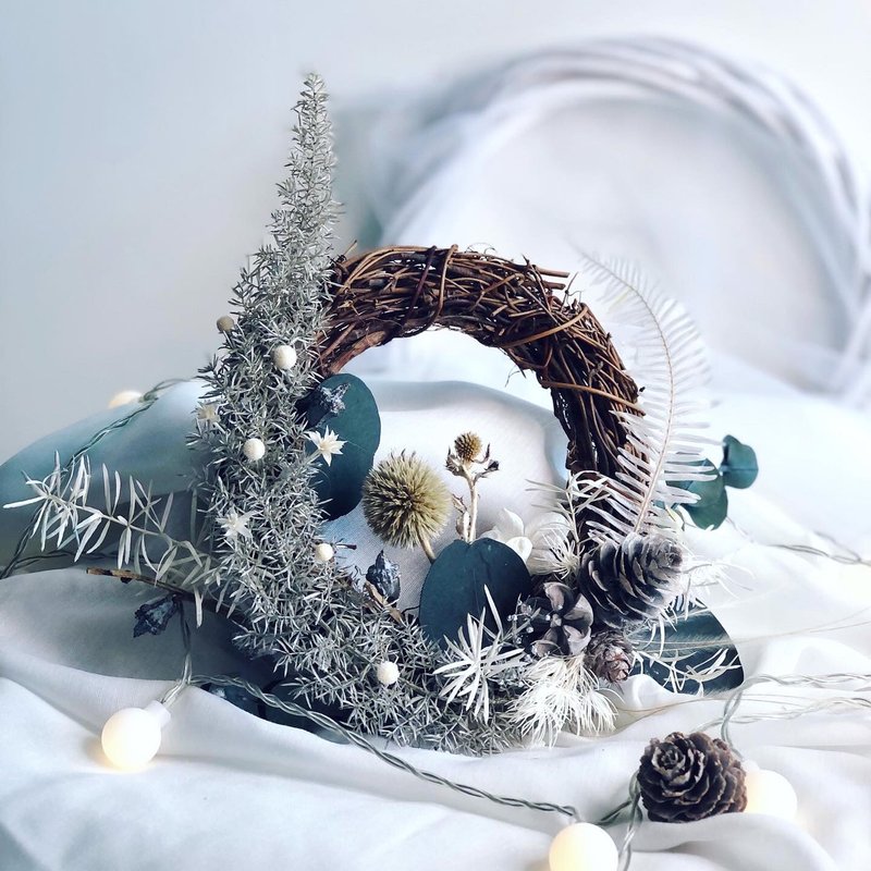 森林自然系 圣诞花圈 C款 ( 现货 ) - 摆饰 - 植物．花 