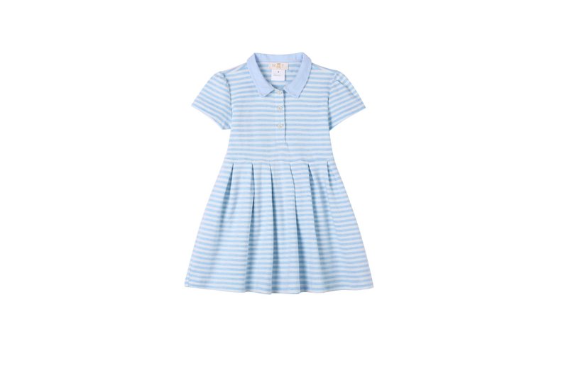 小甜甜 经典优雅 户外活动 短袖反领连身裙 - 童装裙 - 棉．麻 