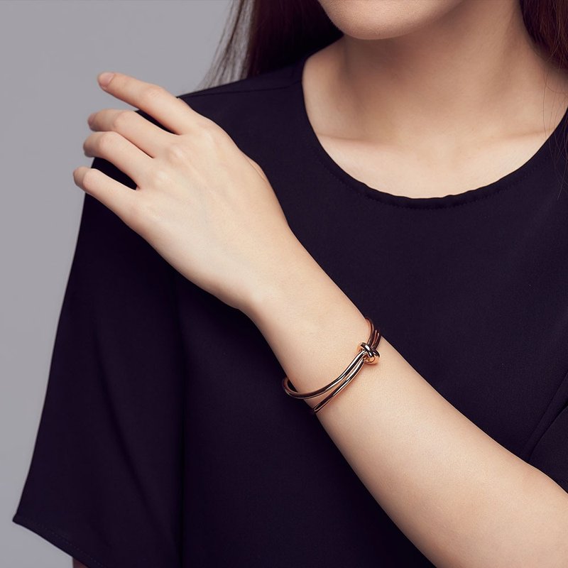 幸运绳结 925纯银 活围手环 - 手链/手环 - 纯银 银色