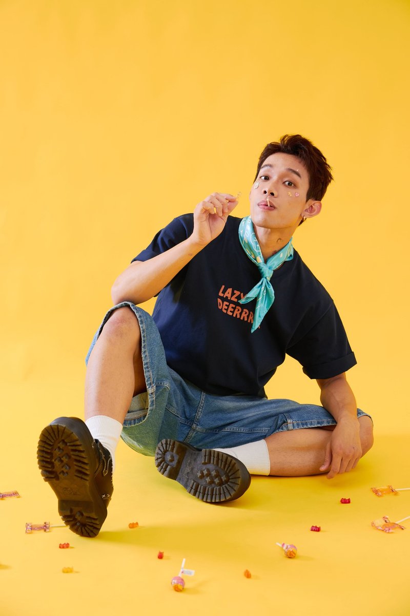 限定款 懒得走鹿领巾 经典蓝 - 丝巾 - 棉．麻 蓝色