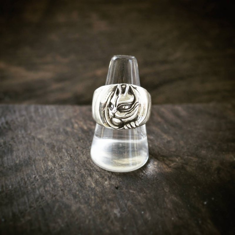 狐面 下盼 925银戒 - 戒指 - 纯银 银色