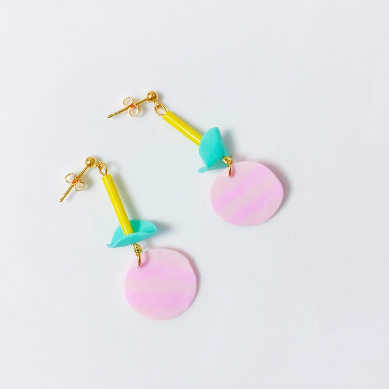 圆圆chi巧版 夹式/针式耳环 - 耳环/耳夹 - 塑料 