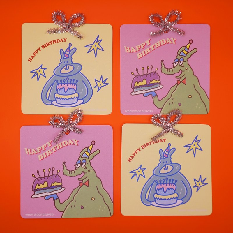 汪汪的手工生日卡片 - 卡片/明信片 - 纸 多色