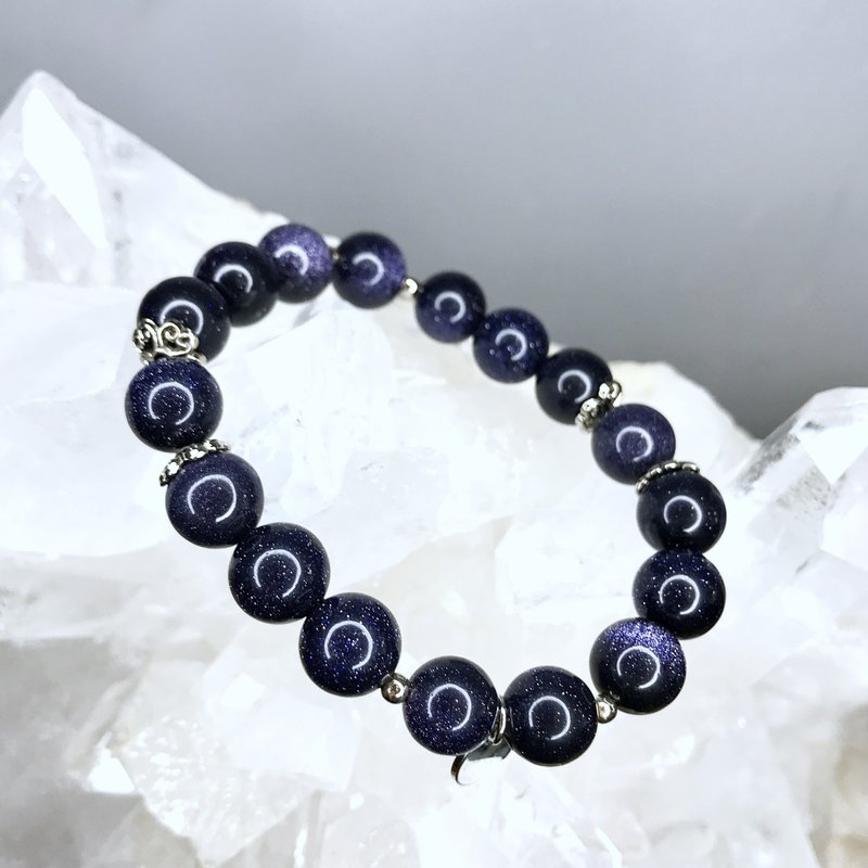 蓝晶砂小圆片 - 手链/手环 - 水晶 蓝色