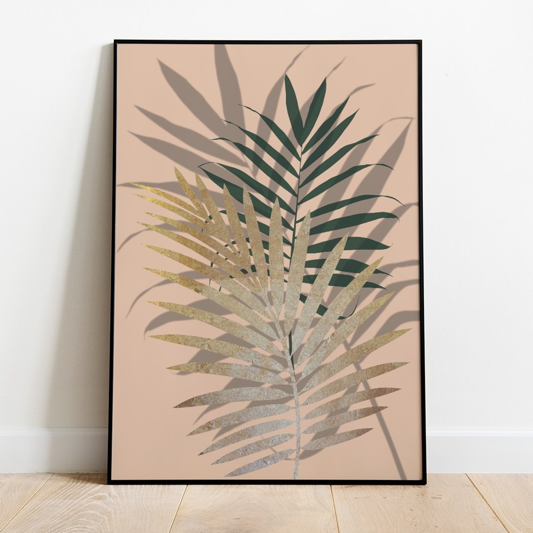 Poster Golden Leaves. Poster for the interior. Drawing depicting a golden leave. - 海报/装饰画/版画 - 其他材质 