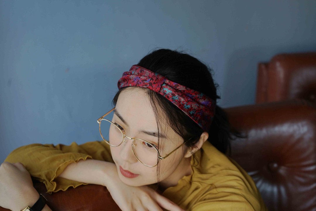 古董领带改造复古铁丝发带-印象派-复古红 - 发带/发箍 - 丝．绢 红色