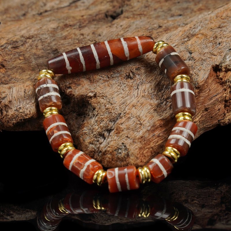 红玉髓线珠手串(内围14厘米) - 手链/手环 - 其他材质 