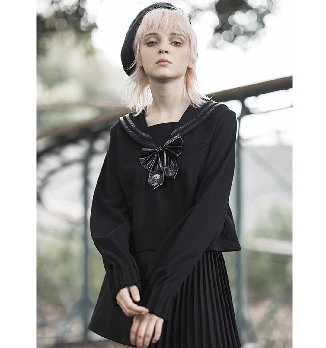 哥德暗影学院水手服上衣 - 女装上衣 - 其他材质 黑色