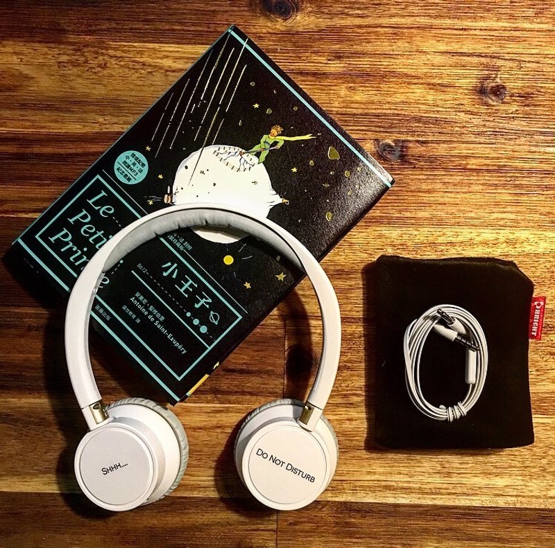 Bright 定制化有线耳机 Shhh...Do Not Disturb 请勿打扰 白/金色 - 耳机 - 塑料 白色