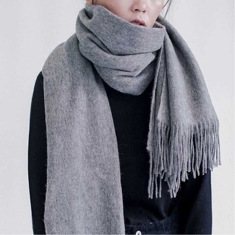 深灰色 11色 全羊毛信的請來 人手一條圍巾大披肩 秋冬保暖長款 - 围巾/披肩 - 羊毛 灰色