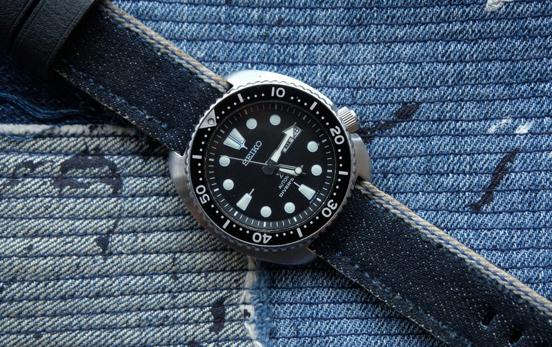 Watch strap Denim blue selvage blue denim 16 oz 18mm 20mm 22mm 24mm - 表带 - 真皮 蓝色