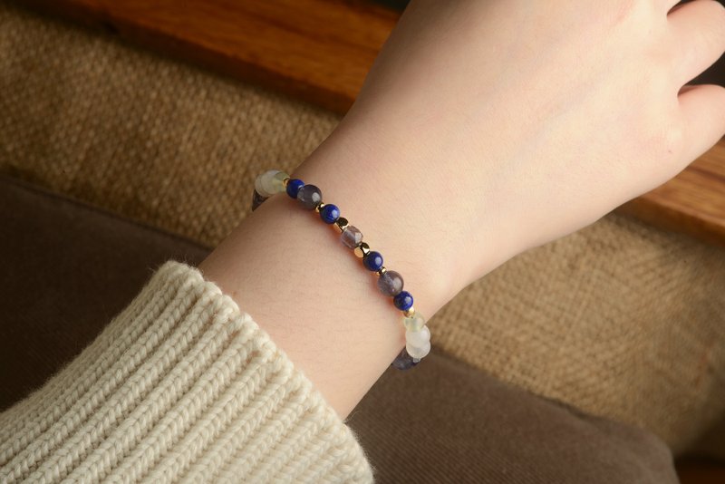 【神山晶礦】青金堇青葡萄月光手鍊/青金/堇青/葡萄/月光 - 手链/手环 - 水晶 蓝色