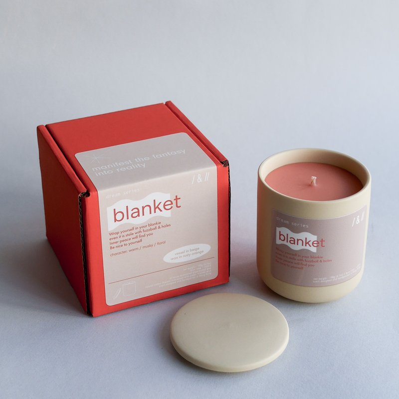 blanket 毛毯: 内心的平静 | 190g 香气蜡烛 - 焦糖色 - 蜡烛/烛台 - 蜡 卡其色