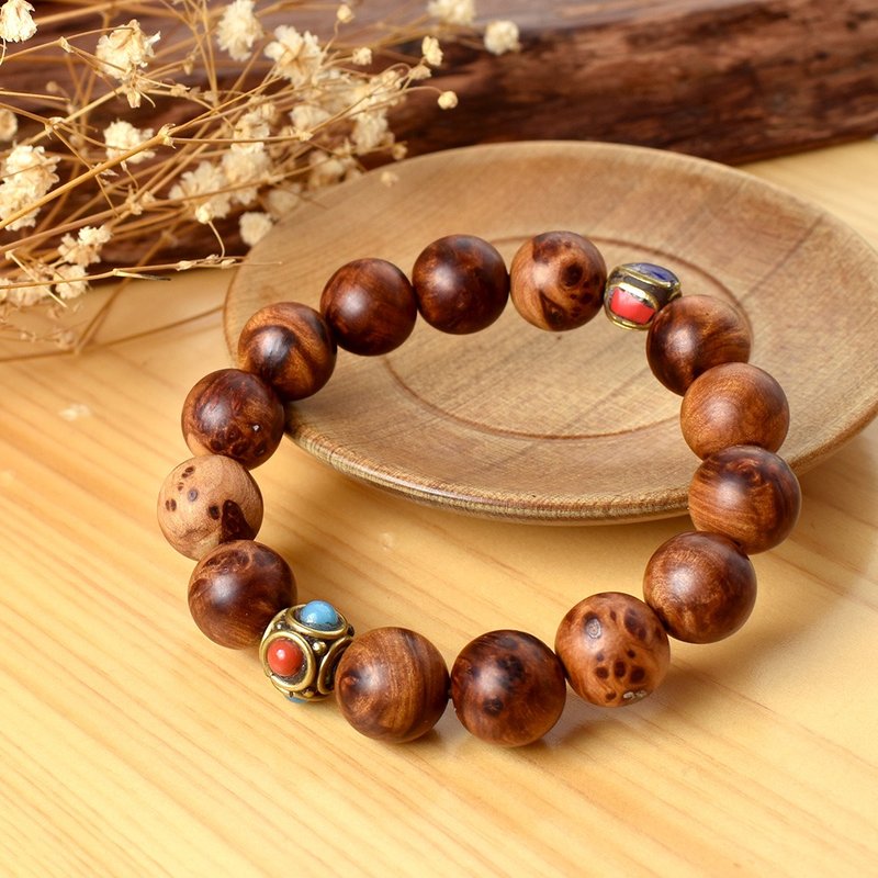 肖楠瘤花木质手串 - 手链/手环 - 木头 咖啡色