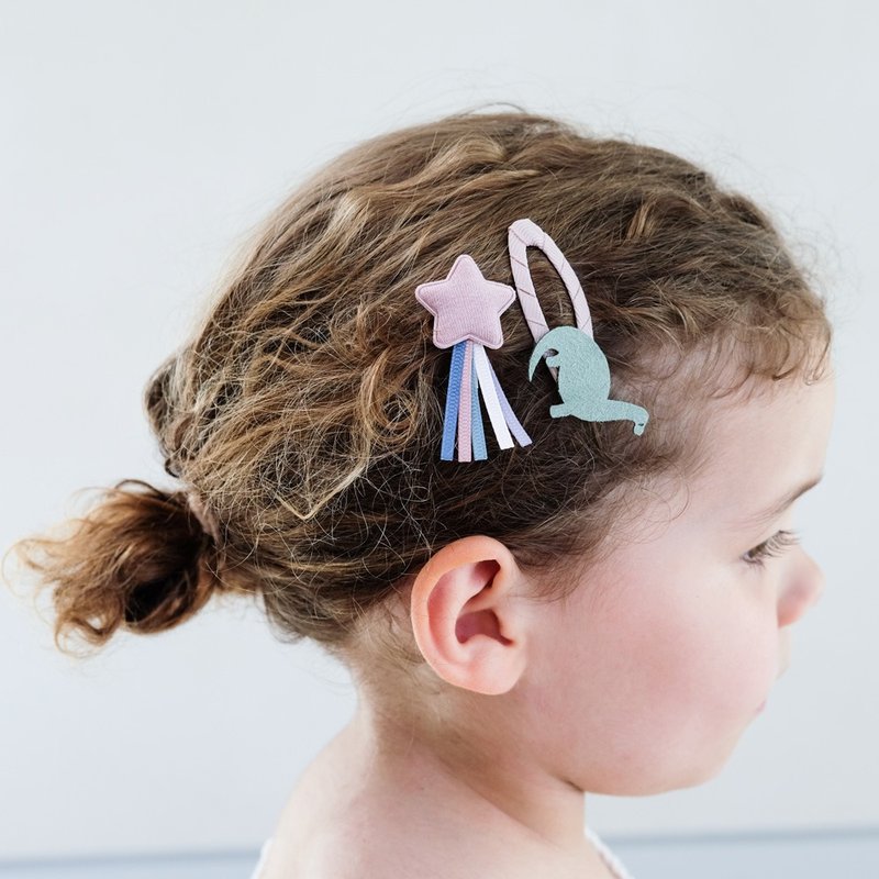 英国Mimi & Lula AW23_小梦想家-恐龙星星综合发夹4入 - 婴儿饰品 - 聚酯纤维 