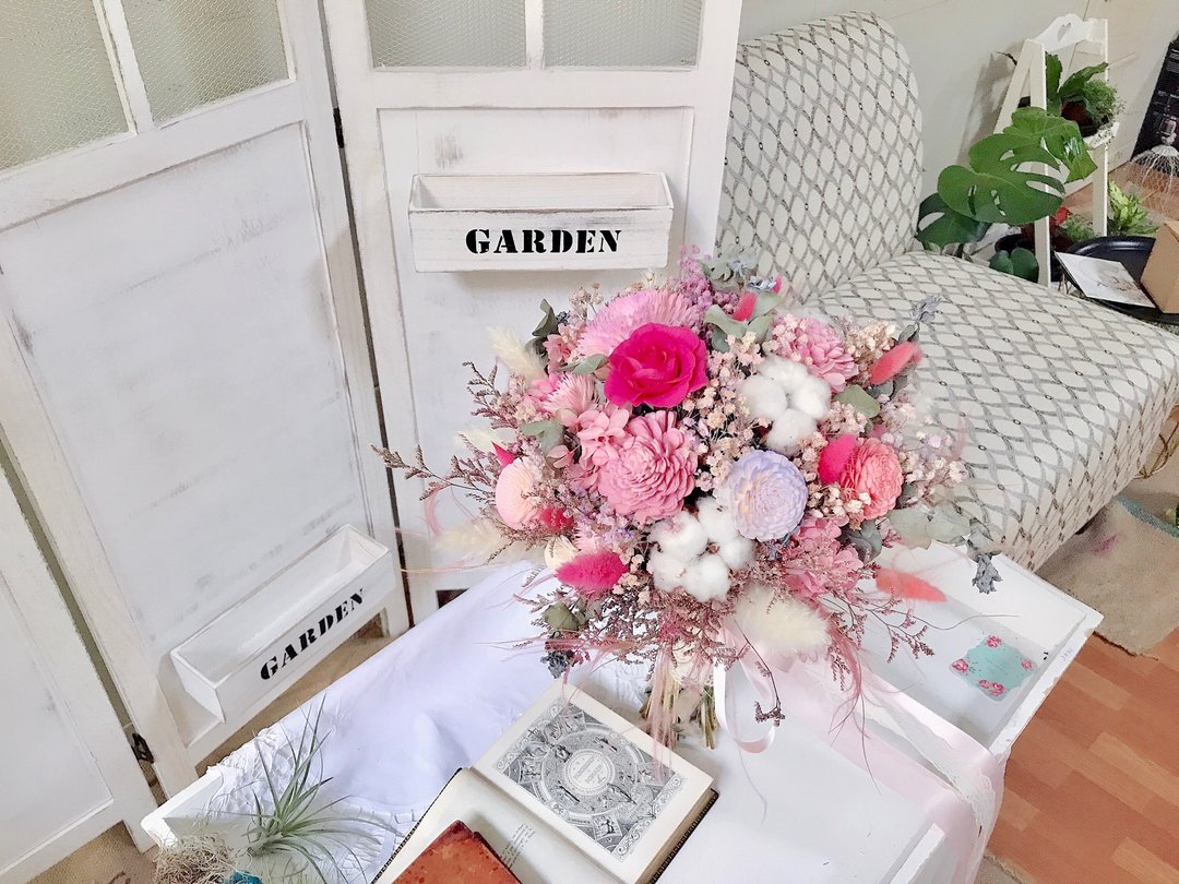 小巷莫儿 桃色莓果森林 永生花 干燥花 新娘捧花 拍照捧花 - 干燥花/捧花 - 植物．花 粉红色