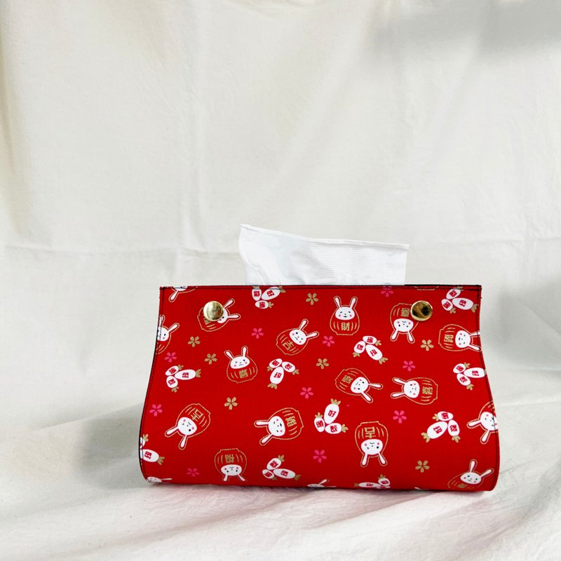 钱兔似锦 /  烫金 兔年 过年 / 卫生纸套 面纸盒 - 纸巾盒 - 棉．麻 