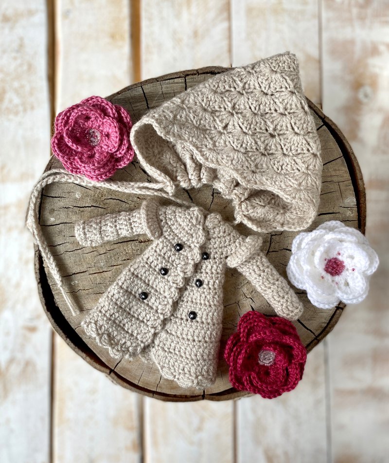 Blythe 娃娃衣服套装、钩针外套和帽子现成的 Blythe 娃娃套装 - 玩具/玩偶 - 其他材质 白色