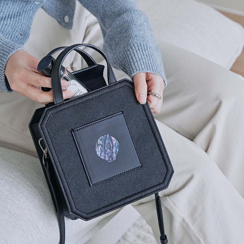 贝壳盘包 黑色 - 手提包/手提袋 - 真皮 黑色